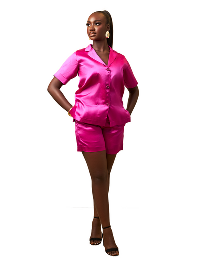 Pink Naya Set Short | Pink Short Set | Zephova